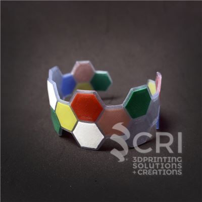 Bracciale Rainbow Hexagons in stampa 3d